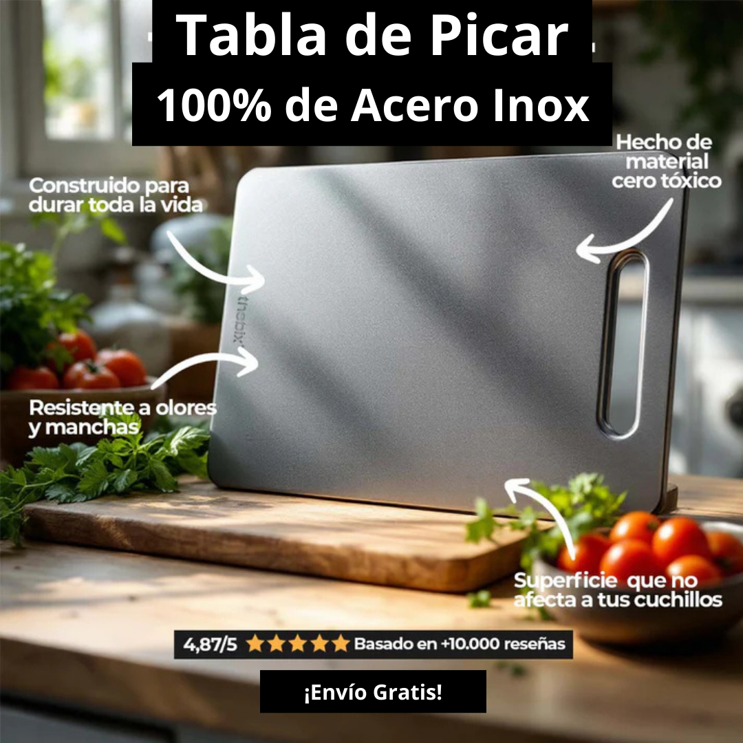 TITANBOARD® - Tabla de Picar de 100% Acero Inoxidable 39 x 28 cm.