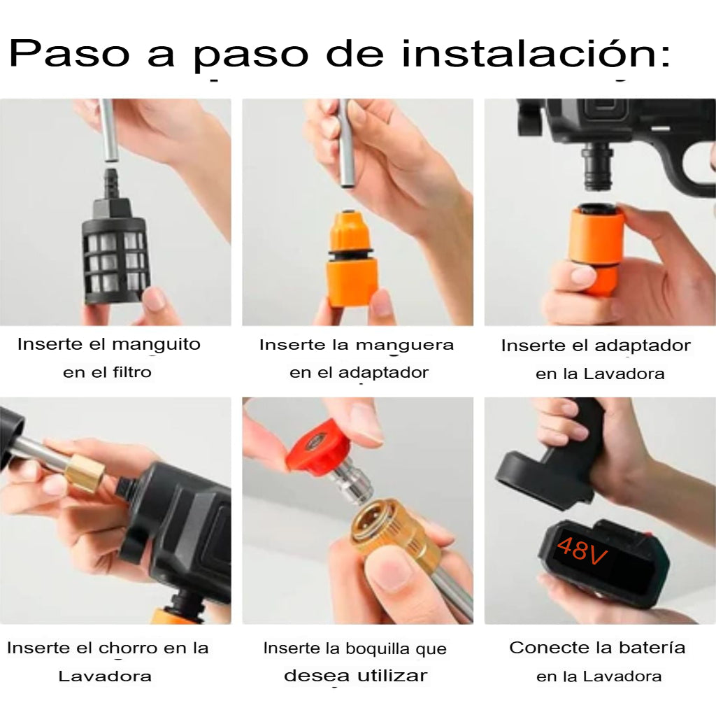 Hidrolavadora HidroJet 48V con Doble Batería – ¡Limpieza potente donde quieras!