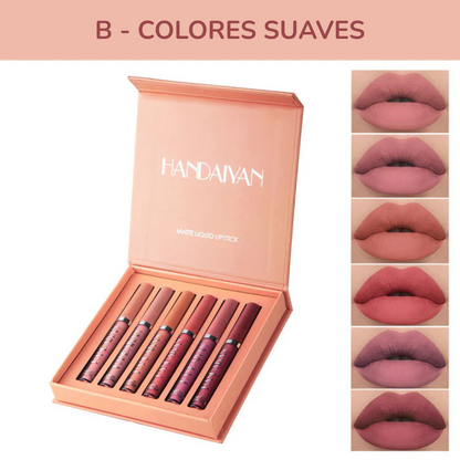 Set Labiales Mate X6 Handaiyan - LLÉVATE EL 2 SET CON DESCUENTO + ENVÍO GRATIS SOLO HOY