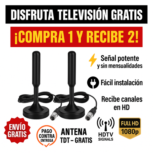 Antena TDT 36 Decibeles - COMPRA 1 RECIBE 2 + ENVÍO GRATIS ¡SÓLO HOY!