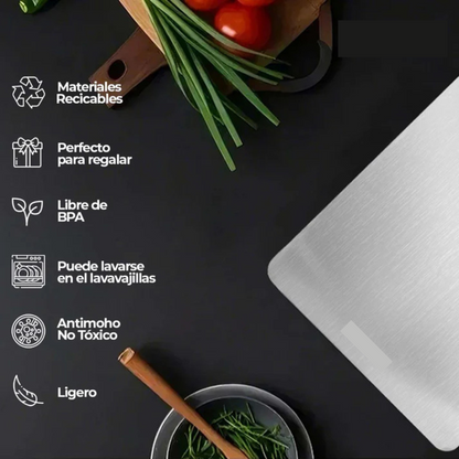 TITANBOARD® - Tabla de Picar de 100% Acero Inoxidable 29 x 20 cm.