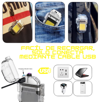 Encendedor de Plasma  2 en 1 - Fuego y luz, siempre a tu alcance.