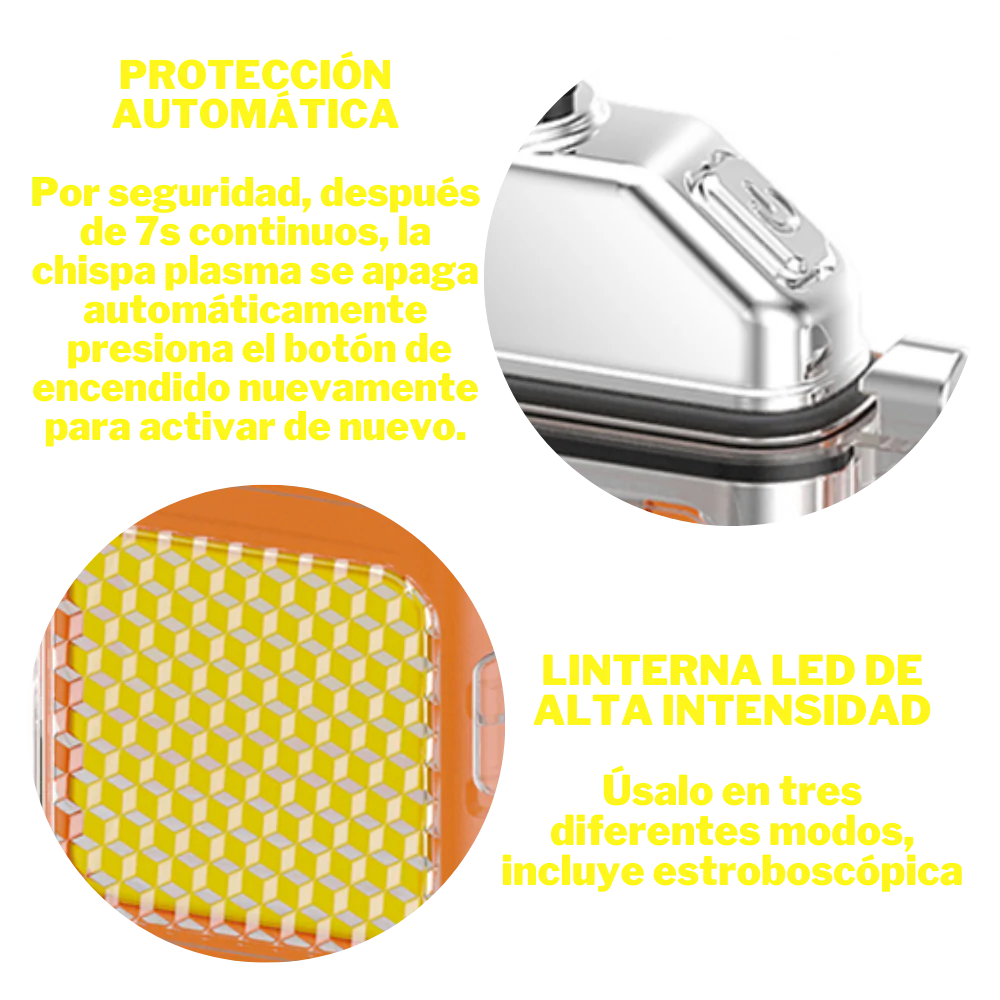 Encendedor de Plasma  2 en 1 - Fuego y luz, siempre a tu alcance.