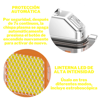 Encendedor de Plasma  2 en 1 - Fuego y luz, siempre a tu alcance.