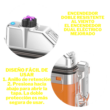 Encendedor de Plasma  2 en 1 - Fuego y luz, siempre a tu alcance.