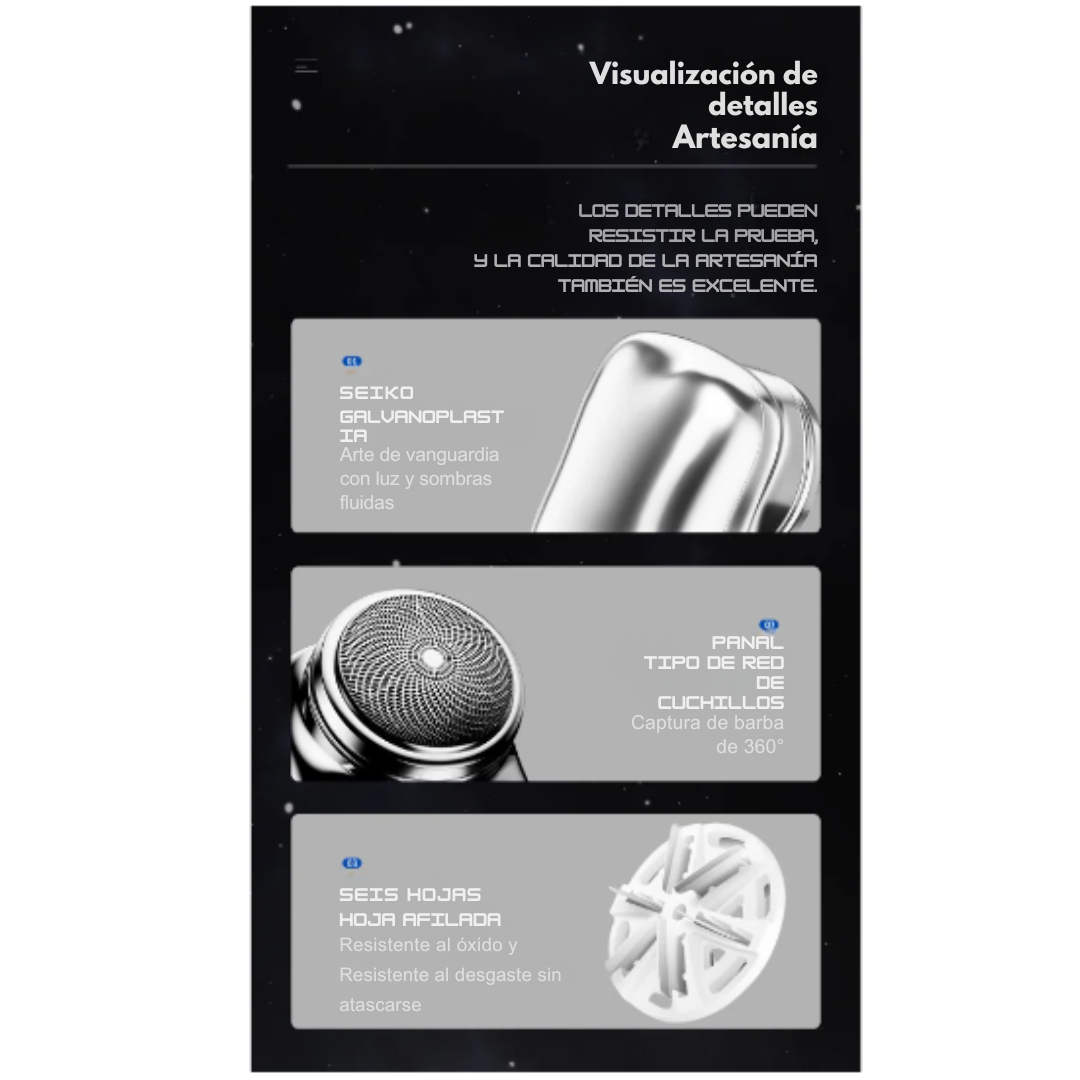 Mini Afeitadora Shaver Viajera Recargable - ¡Recortar la barba de forma rápida y sencilla!