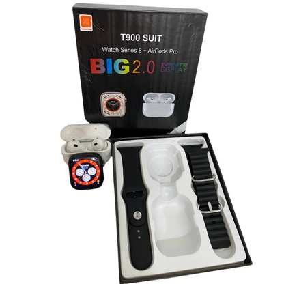 Combo T900 Suit:  Smartwatch Series 8 + Auriculares Pods Pro - Tecnología y Estilo