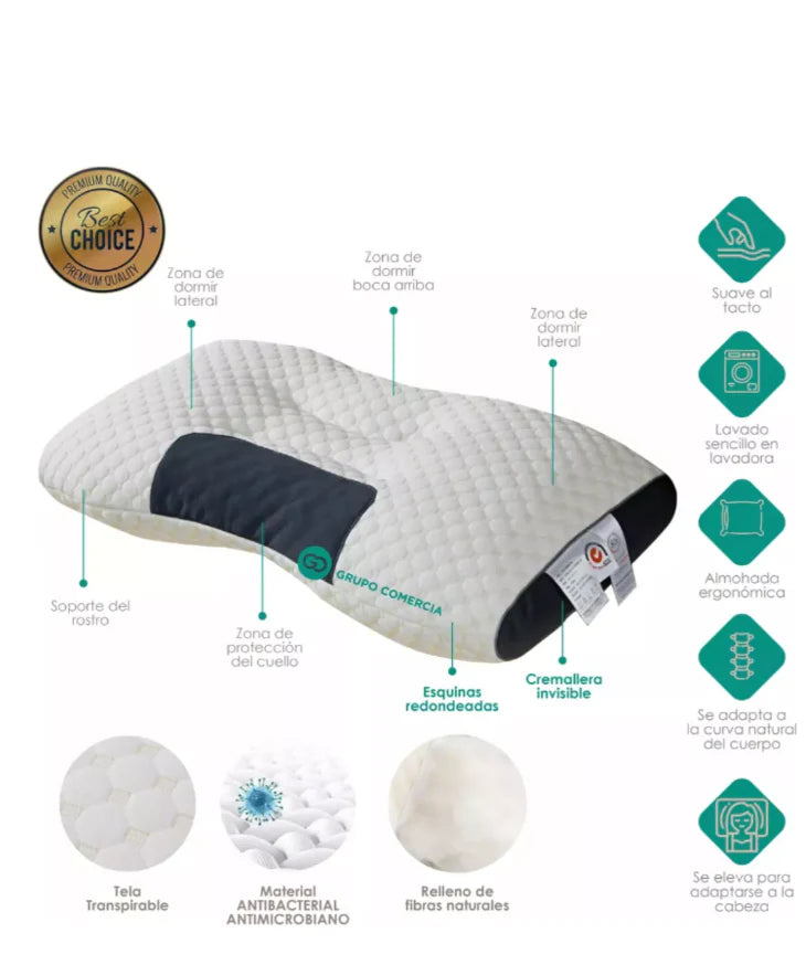 Almohada Cervical Ortopédica ErgoSleep - Descansa mejor, despierta renovado